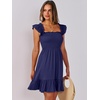 image:imageANRABESS Womens Summer Casual Sleeveless Square Neck Dress 2026 Smocked Ruffle Backless Boho Beach Cute Teen Short SundressNavy Blue