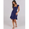 image:imageANRABESS Womens Summer Casual Sleeveless Square Neck Dress 2026 Smocked Ruffle Backless Boho Beach Cute Teen Short SundressNavy Blue