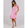 image:imageANRABESS Womens Summer Casual Sleeveless Square Neck Dress 2026 Smocked Ruffle Backless Boho Beach Cute Teen Short SundressPink