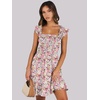 image:imageANRABESS Womens Summer Casual Sleeveless Square Neck Dress 2026 Smocked Ruffle Backless Boho Beach Cute Teen Short SundressPrint Floral