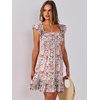 image:imageANRABESS Womens Summer Casual Sleeveless Square Neck Dress 2026 Smocked Ruffle Backless Boho Beach Cute Teen Short SundressPrint Floral
