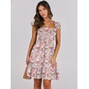 image:imageANRABESS Womens Summer Casual Sleeveless Square Neck Dress 2026 Smocked Ruffle Backless Boho Beach Cute Teen Short SundressPrint Floral