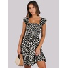 image:imageANRABESS Womens Summer Casual Sleeveless Square Neck Dress 2026 Smocked Ruffle Backless Boho Beach Cute Teen Short SundressPrint Floral Black