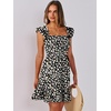 image:imageANRABESS Womens Summer Casual Sleeveless Square Neck Dress 2026 Smocked Ruffle Backless Boho Beach Cute Teen Short SundressPrint Floral Black