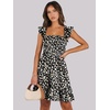 image:imageANRABESS Womens Summer Casual Sleeveless Square Neck Dress 2026 Smocked Ruffle Backless Boho Beach Cute Teen Short SundressPrint Floral Black