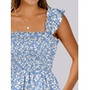 image:imageANRABESS Womens Summer Casual Sleeveless Square Neck Dress 2026 Smocked Ruffle Backless Boho Beach Cute Teen Short SundressPrint Floral Blue