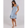 image:imageANRABESS Womens Summer Casual Sleeveless Square Neck Dress 2026 Smocked Ruffle Backless Boho Beach Cute Teen Short SundressPrint Floral Blue