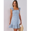 image:imageANRABESS Womens Summer Casual Sleeveless Square Neck Dress 2026 Smocked Ruffle Backless Boho Beach Cute Teen Short SundressPrint Floral Blue