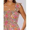 image:imageANRABESS Womens Summer Casual Sleeveless Square Neck Dress 2026 Smocked Ruffle Backless Boho Beach Cute Teen Short SundressPrint Floral Colour
