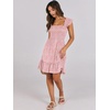 image:imageANRABESS Womens Summer Casual Sleeveless Square Neck Dress 2026 Smocked Ruffle Backless Boho Beach Cute Teen Short SundressPrint Floral Pink