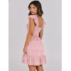 image:imageANRABESS Womens Summer Casual Sleeveless Square Neck Dress 2026 Smocked Ruffle Backless Boho Beach Cute Teen Short SundressPrint Floral Pink