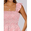 image:imageANRABESS Womens Summer Casual Sleeveless Square Neck Dress 2026 Smocked Ruffle Backless Boho Beach Cute Teen Short SundressPrint Floral Pink