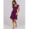 image:imageANRABESS Womens Summer Casual Sleeveless Square Neck Dress 2026 Smocked Ruffle Backless Boho Beach Cute Teen Short SundressPurple Red