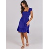 image:imageANRABESS Womens Summer Casual Sleeveless Square Neck Dress 2026 Smocked Ruffle Backless Boho Beach Cute Teen Short SundressRoyal Blue
