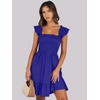 image:imageANRABESS Womens Summer Casual Sleeveless Square Neck Dress 2026 Smocked Ruffle Backless Boho Beach Cute Teen Short SundressRoyal Blue