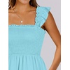 image:imageANRABESS Womens Summer Casual Sleeveless Square Neck Dress 2026 Smocked Ruffle Backless Boho Beach Cute Teen Short SundressSky Blue