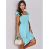 image:imageANRABESS Womens Summer Casual Sleeveless Square Neck Dress 2026 Smocked Ruffle Backless Boho Beach Cute Teen Short SundressSky Blue
