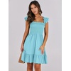 image:imageANRABESS Womens Summer Casual Sleeveless Square Neck Dress 2026 Smocked Ruffle Backless Boho Beach Cute Teen Short SundressSky Blue
