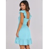 image:imageANRABESS Womens Summer Casual Sleeveless Square Neck Dress 2026 Smocked Ruffle Backless Boho Beach Cute Teen Short SundressSky Blue