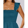 image:imageANRABESS Womens Summer Casual Sleeveless Square Neck Dress 2026 Smocked Ruffle Backless Boho Beach Cute Teen Short SundressTile Blue