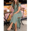 image:imageANRABESS Womens Summer Maxi Dress Casual Crew Neck Tie Waist Split WrinkleFree Fit Long Fashion Vacation Dresses 2026 SpringLight Green