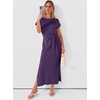 image:imageANRABESS Womens Summer Maxi Dress Casual Crew Neck Tie Waist Split WrinkleFree Fit Long Fashion Vacation Dresses 2026 SpringPurple