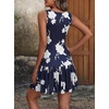 image:imageANRABESS Womens Summer Mini Dress 2026 Sleeveless Sexy Wrap V Neck ALine Boho Floral Sundress Casual Flowy Beach DressesFloral Navy