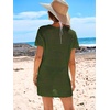 image:imageANRABESS Womens Swimsuit Cover Ups Mesh Knit Crochet Hollow Out Bathing Suit for Summer Vacation Beach SwimwearArmy Green