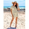 image:imageANRABESS Womens Swimsuit Cover Ups Mesh Knit Crochet Hollow Out Bathing Suit for Summer Vacation Beach SwimwearBeige