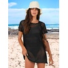 image:imageANRABESS Womens Swimsuit Cover Ups Mesh Knit Crochet Hollow Out Bathing Suit for Summer Vacation Beach SwimwearBlack
