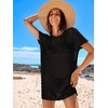 image:imageANRABESS Womens Swimsuit Cover Ups Mesh Knit Crochet Hollow Out Bathing Suit for Summer Vacation Beach SwimwearBlack