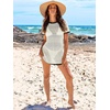 image:imageANRABESS Womens Swimsuit Cover Ups Mesh Knit Crochet Hollow Out Bathing Suit for Summer Vacation Beach SwimwearBlack and White