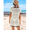 image:imageANRABESS Womens Swimsuit Cover Ups Mesh Knit Crochet Hollow Out Bathing Suit for Summer Vacation Beach SwimwearBlack and White
