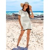 image:imageANRABESS Womens Swimsuit Cover Ups Mesh Knit Crochet Hollow Out Bathing Suit for Summer Vacation Beach SwimwearBlack and White