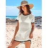 image:imageANRABESS Womens Swimsuit Cover Ups Mesh Knit Crochet Hollow Out Bathing Suit for Summer Vacation Beach SwimwearBlack and White