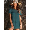image:imageANRABESS Womens Swimsuit Cover Ups Mesh Knit Crochet Hollow Out Bathing Suit for Summer Vacation Beach SwimwearCyan