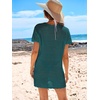 image:imageANRABESS Womens Swimsuit Cover Ups Mesh Knit Crochet Hollow Out Bathing Suit for Summer Vacation Beach SwimwearCyan