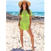 image:imageANRABESS Womens Swimsuit Cover Ups Mesh Knit Crochet Hollow Out Bathing Suit for Summer Vacation Beach SwimwearGreen