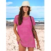 image:imageANRABESS Womens Swimsuit Cover Ups Mesh Knit Crochet Hollow Out Bathing Suit for Summer Vacation Beach SwimwearHot Pink