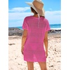 image:imageANRABESS Womens Swimsuit Cover Ups Mesh Knit Crochet Hollow Out Bathing Suit for Summer Vacation Beach SwimwearHot Pink