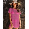 image:imageANRABESS Womens Swimsuit Cover Ups Mesh Knit Crochet Hollow Out Bathing Suit for Summer Vacation Beach SwimwearHot Pink