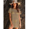image:imageANRABESS Womens Swimsuit Cover Ups Mesh Knit Crochet Hollow Out Bathing Suit for Summer Vacation Beach SwimwearKhaki