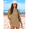 image:imageANRABESS Womens Swimsuit Cover Ups Mesh Knit Crochet Hollow Out Bathing Suit for Summer Vacation Beach SwimwearKhaki