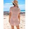 image:imageANRABESS Womens Swimsuit Cover Ups Mesh Knit Crochet Hollow Out Bathing Suit for Summer Vacation Beach SwimwearLight Pink