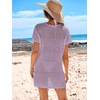 image:imageANRABESS Womens Swimsuit Cover Ups Mesh Knit Crochet Hollow Out Bathing Suit for Summer Vacation Beach SwimwearLight Purple