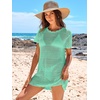 image:imageANRABESS Womens Swimsuit Cover Ups Mesh Knit Crochet Hollow Out Bathing Suit for Summer Vacation Beach SwimwearMint