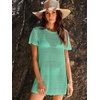 image:imageANRABESS Womens Swimsuit Cover Ups Mesh Knit Crochet Hollow Out Bathing Suit for Summer Vacation Beach SwimwearMint