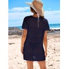 image:imageANRABESS Womens Swimsuit Cover Ups Mesh Knit Crochet Hollow Out Bathing Suit for Summer Vacation Beach SwimwearNavy Blue