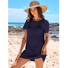 image:imageANRABESS Womens Swimsuit Cover Ups Mesh Knit Crochet Hollow Out Bathing Suit for Summer Vacation Beach SwimwearNavy Blue
