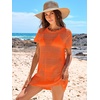 image:imageANRABESS Womens Swimsuit Cover Ups Mesh Knit Crochet Hollow Out Bathing Suit for Summer Vacation Beach SwimwearOrange